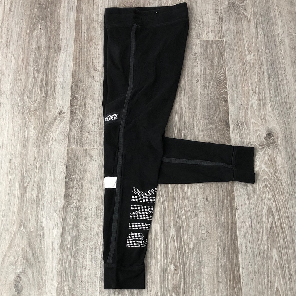 PINK  YOGA VS. Black Bling Accent Active Drawstring Jogger | L